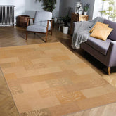 handmade Transitional Kafkaz Tan Brown Hand Knotted RECTANGLE 100% WOOL area rug 10 x 13